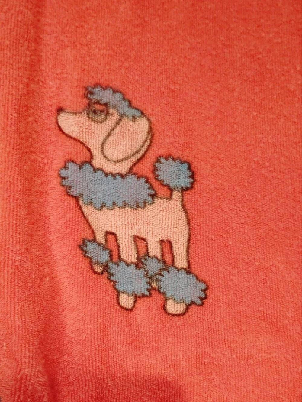 Orange Poodle Print Sleeveless Terry Romper for Kids